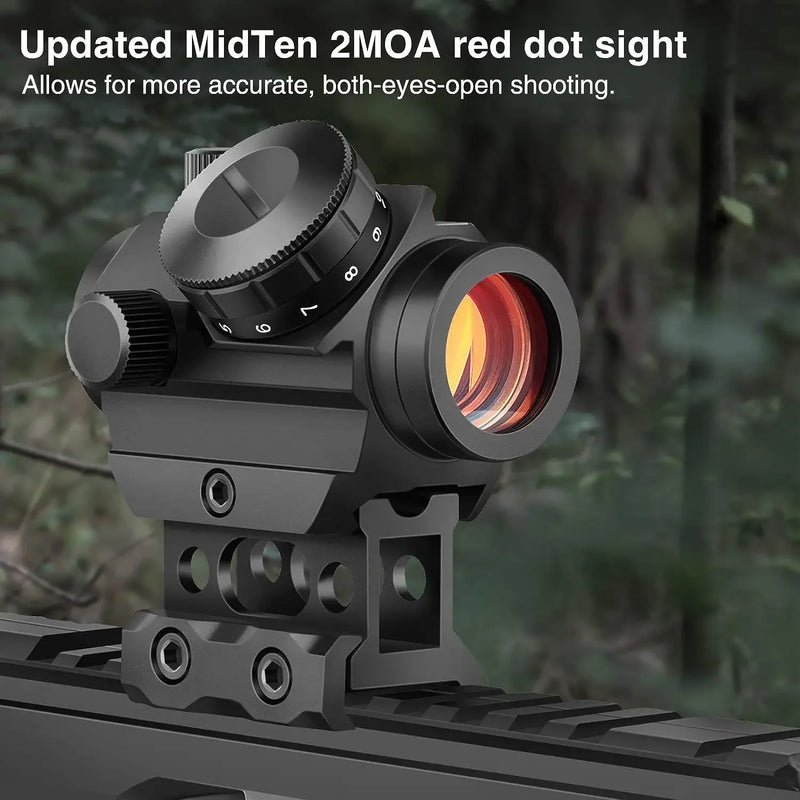 2MOA Red Dot Sight 1x20mm Reflex Sight Waterproof & Shockproof & Fog-Proof Red Dot Scope with 1 inch Riser Mount