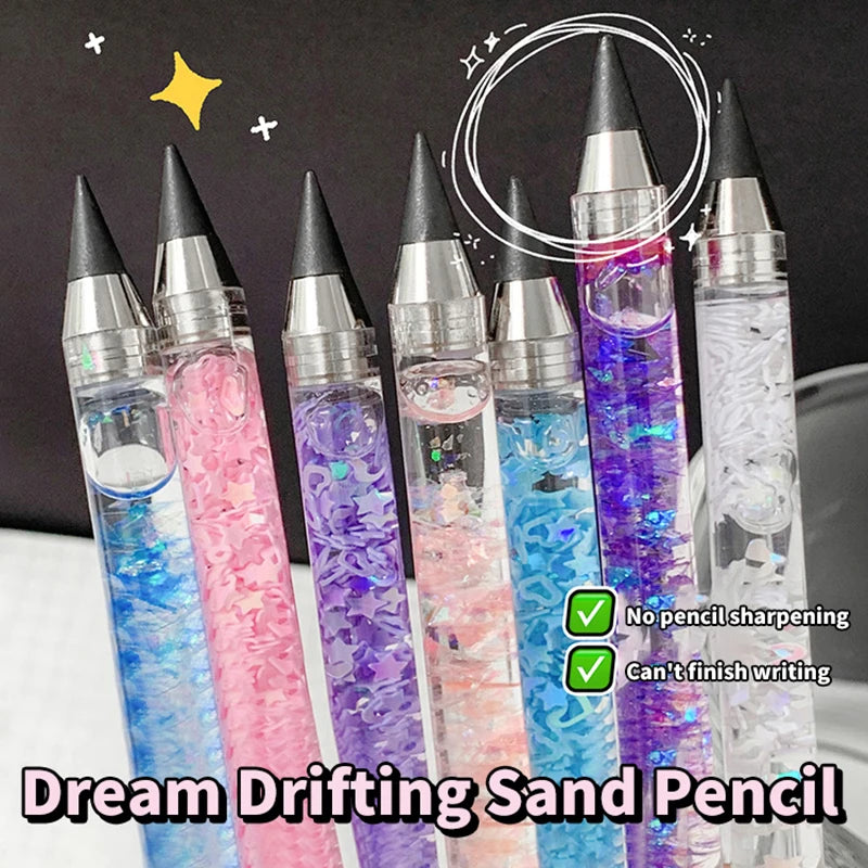 1Pc Unlimited Writing Pencil No Ink Wind Flow Sand Pen Black Technology Without Sharpening Pencils Painting Supplies Stationery