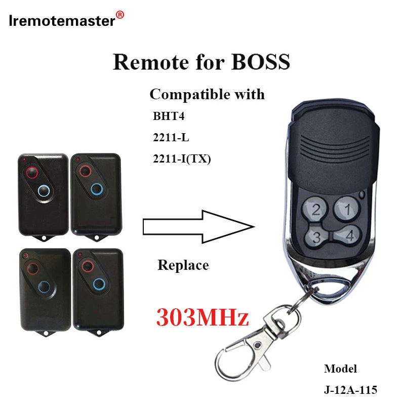 For BOSS BHT4 2211-L/ STEEL LINE 303mhz compatible remote control