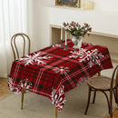 Red black plaid elk table cloth Sleigh snowman table cloth Christmas party table cloth end table tablecloth New Year decorations