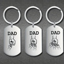 1Pc Creative Stainless steel Keychain For Dad, Gifts For Father's Day, Engraved Family Key Chain