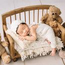 Baby Photography Knitted Clothing Cute Bear Dolls Baby Tassel Pillow Blanket Photo Props Newborn Photo Jumpsuit + Hat Costume