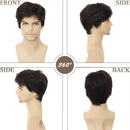 GNIMEGIL Synthetic Men's Wigs Dark Brown Short Straight Hair Wig Male Cosplay Halloween Costume Christmas Natural Fashion Style