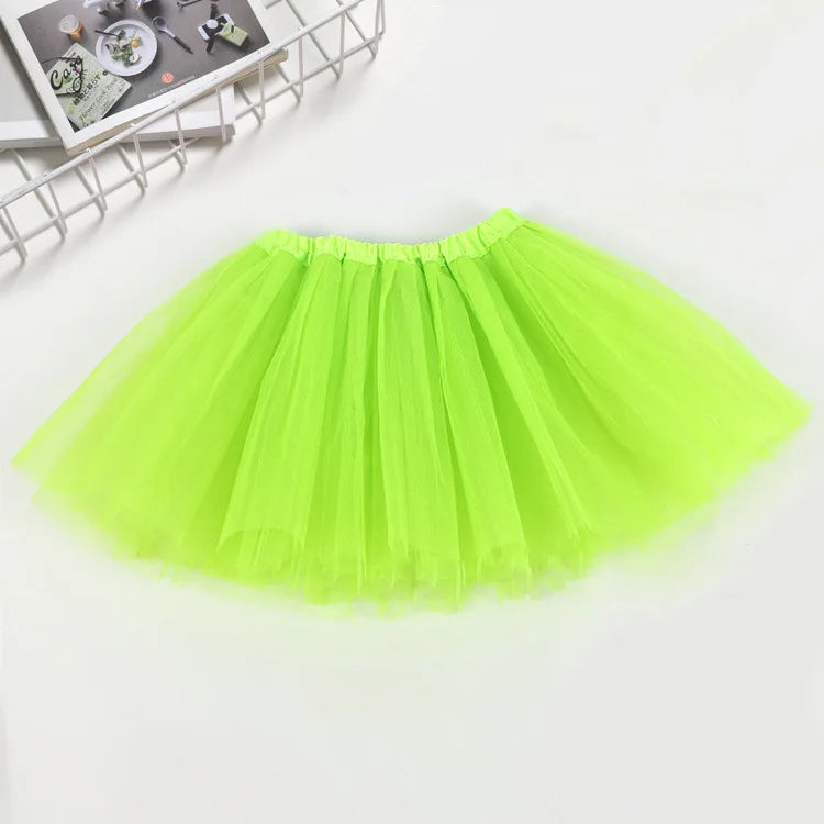 Tutu Princess Dress Mesh 2-8 Year Old Children's Halfbody Halloween Ballet Dance Performance Short Skirt Christmas Dress Girl