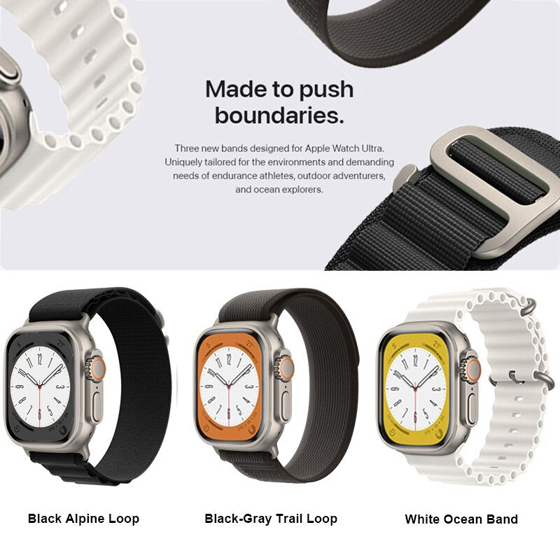 Nylon strap For apple watch bands 49mm 44mm 40mm 45mm 41mm 42 3 straps bracelet iWatch Ultra series 7 6 3 se 8