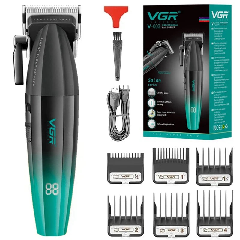 Original VGR Professional Hair Clipper For Men Rechargeable Hair Trimmer 9000RPM motor Electric Beard Haircut Barber Machine 8W