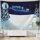 Christmas Tapestry Wall Hanging Winter Night Snowflake Elk Santa Claus Hanging Fireplace Blanket Gift Home Wall Decorations