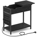 VASAGLE side table (1-St) sockets and USB ports, folding tabletop