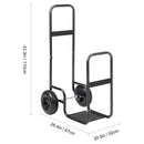 SucceBuy Firewood Log Cart Outdoor and Indoor Wood Rack Storage Mover with Wheels Heavy Duty Steel for Fireplace Fire Pit Black