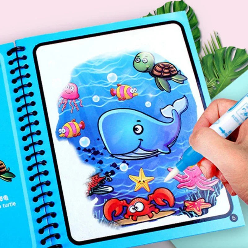 Reusable Magic Water Drawing Book Sensory Early Education Coloring Book Perfect Educational Toys for Kids Ideal Birthday Gift