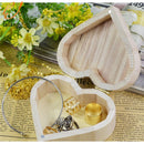 New Arrive Storage Boxes Heart Shape Wood Box Jewelry Box Wedding Gift Home Storage Bin Earrings Ring Box Makeup Wood Case Gift