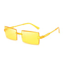 Fashion Retro Rimless Rectangular Sunglasses Candy Color Sunglasses Rectangle Shade Gradient Rimless Women Summer Sun Glasses