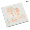 8pc Baby Girls  Disposable Tableware Baby Girl Paper Napkin Plate Cup Baby Girl Happy Birthday Party Decor Kids Baptism Supli