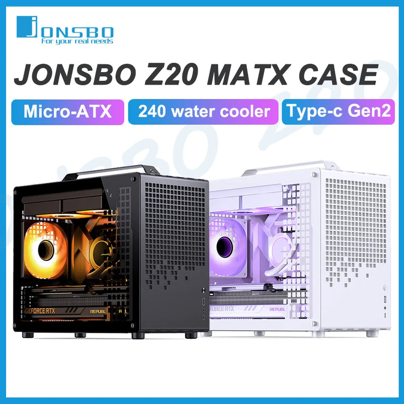 JONSBO Z20 MATX Case Detachable Portable Mini Desktop Chassis Supports 363mm Graphics Card 240 Water-cooled ATX Power