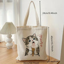 1pc Cute Cats Luggage Bags Harajuku Cartoon Vintage Shopping Canvas Bag Funny Women's Shoulder Bags Kawaii Gifts for Children