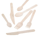 50 Pcs Wooden Kitchen Utensils Disposable Spoons/Forks/Cutters Dessert Tableware Wedding Party Picnic Kitchen Christmas Supplies