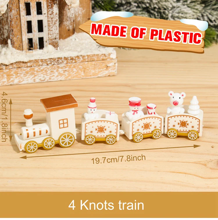 Wooden/Plastic Train Christmas Ornament Merry Christmas Decoration For Home 2024 Xmas Gifts Noel Natal Navidad New Year 2025