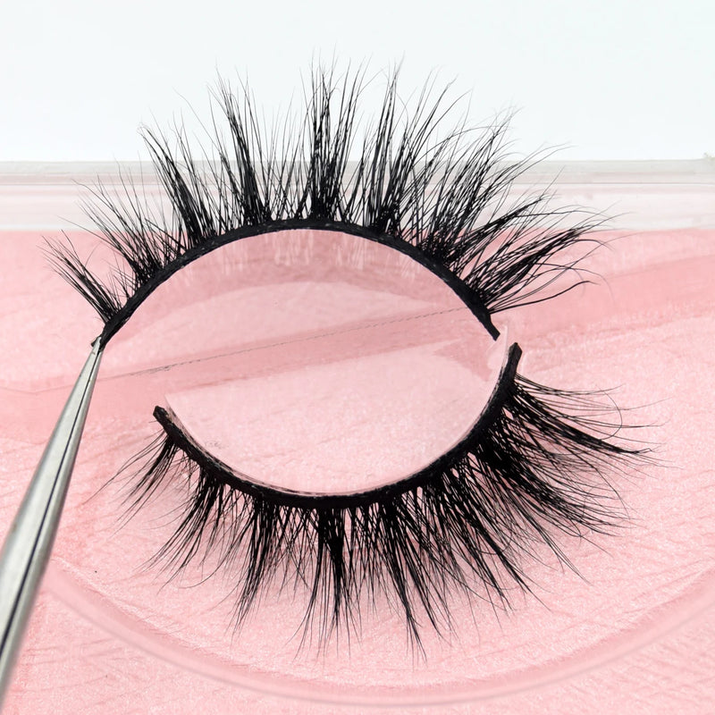 Visofree Half Mink Lashes Make Up False Eyelashes Hand Up Natural Long Mink Lashes Cruelty Free Crisscross Mink Fake Eyelashes