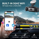 3/4 Channels 360° Car DashCam WIFI  Video Recorder 1080P Car DVR 3Lens Front left right Rear View camera Night Vision Black Box