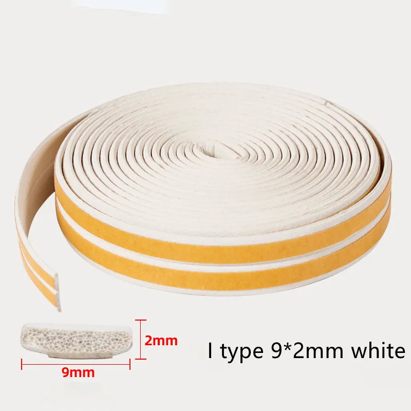 10 meters DIPE self-adhesive door and window sealing strip glass window anti-collision rubber strip foam sound insulation strip