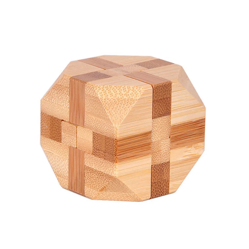 11 Types 4.5CM IQ Brain Teaser Kong Ming Lock 3D Wooden Interlocking Burr Puzzles Game Toy For Adults Kids Wholesale