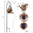 LED Solar Watering Can Light Hanging Kettle Lantern Light Hollow Wrought Iron Star Shower Lamp Outdoor Waterproof Garden Decor