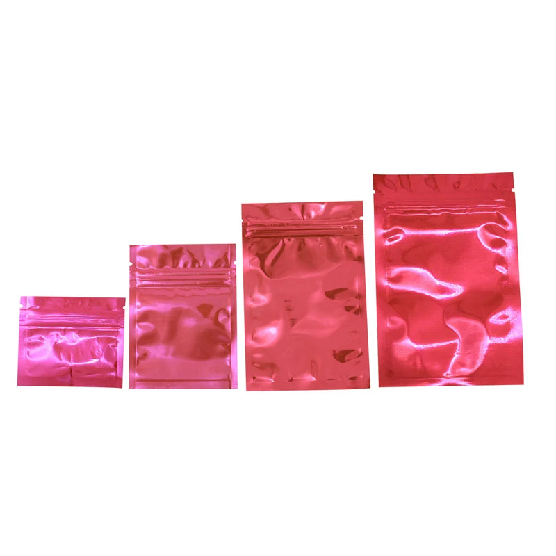 100 Pcs Colorful Top Feed Foil Zip Lock Bags Food Pouch,Mylar Aluminum Foil Bags,Tea Pouches,Food Storge Bag