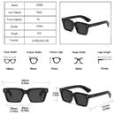 SO&EI Vintage Square Men Sunglasses Fashion Yellow Blue Shades UV400 Women Trending Rivets Punk Sun Glasses