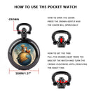 Little Prince and Fox Dome Glass Pocket Watch Arabic Numerals Dial Vintage Men Women Necklace Pendant Watch Kids Chain Gifts