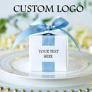 Custom Logo Wedding Favors Gift Box With Ribbon Candy Boxes For Christening Baby Shower Birthday Event Party Supplies