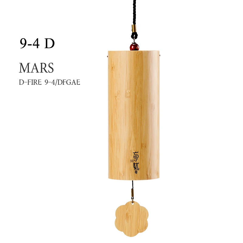 Hluru 9 Notes Windbell Bamboo Material Chimes Outdoor Garden Zen Meditation Tools Christmas Present Home Decoration Percussion