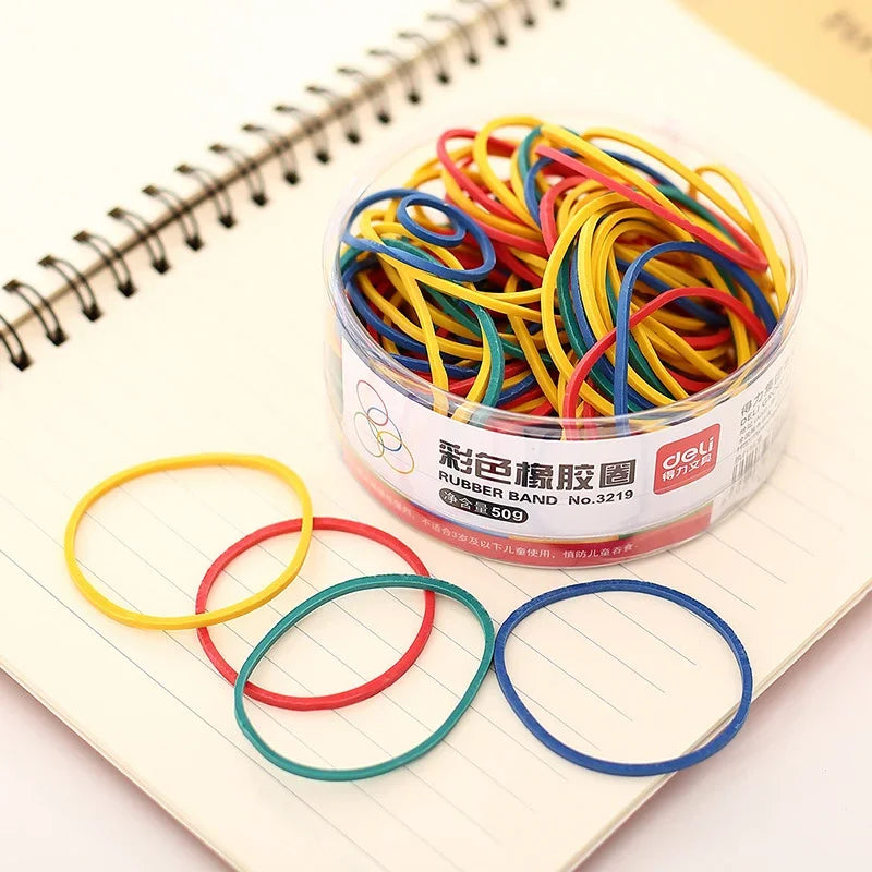 Colorized Elastic Rubber Band Paper Bills Money Hair Loop Home Office Supplies Ring Bands