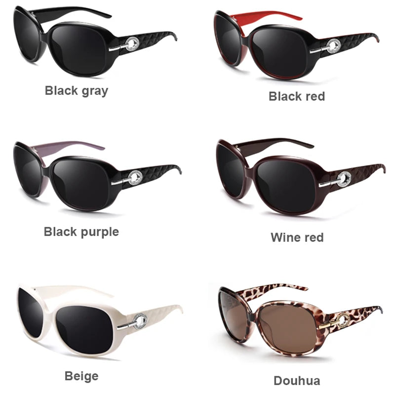 Ladies Classic Polarized UV400 Sunglasses Butterfly Big Frame Eyeglass Sunscreen Traveling Party Eyewear Women Diamond Elegant