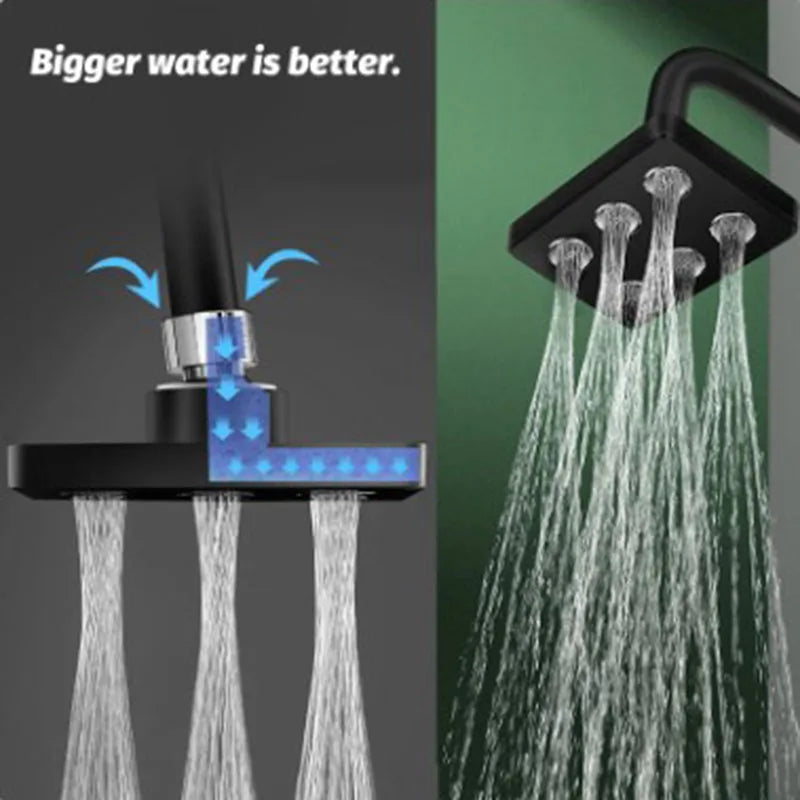 Square Magic Water Shower Head Rain Drenching Mode Suspension Type Whole Body Shower Large Area Home Bathroom Accessories Sets