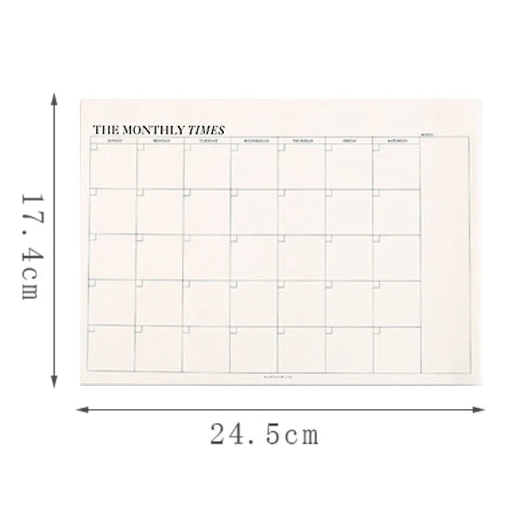 Weekly Planner Monthly Undated Agenda Notebook Schedules Study Planner Korean Stationery Office School Supplies