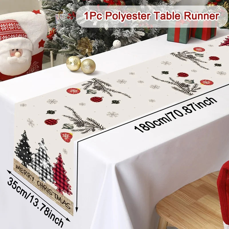 Christmas Table Runner Merry Christmas Decoration For Home Xmas Table Decor 2025 Navidad Notal Noel Ornament Happy New Year 2026