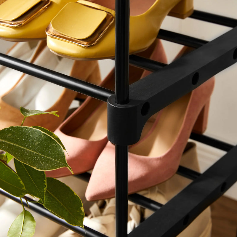 SONGMICS 10 Tier Shoe Rack High Shoe Rack Slim Shoe Rack Storage Metal Space Saving Dressing Room Entrance 30 x 94 x 206 cm