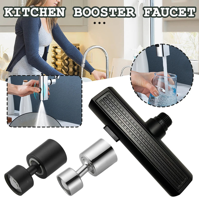 360° Rotating Waterfall Faucet Universal Splashproof Extension Kitchen Faucet Aerator Large Water Flowing Sink Tap For Bathroom