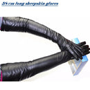 Long Sheepskin Gloves Women's Genuine Leather 58cm Length Sleeve Velvet Lining Keeps Warm in Autumn and Winter