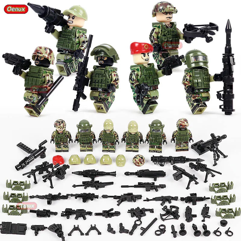 New WW2 Mini Soviet Russian Army Soldiers Figures Military Small Building Block The Battle Of Kursk Military Block Brick MOC Toy