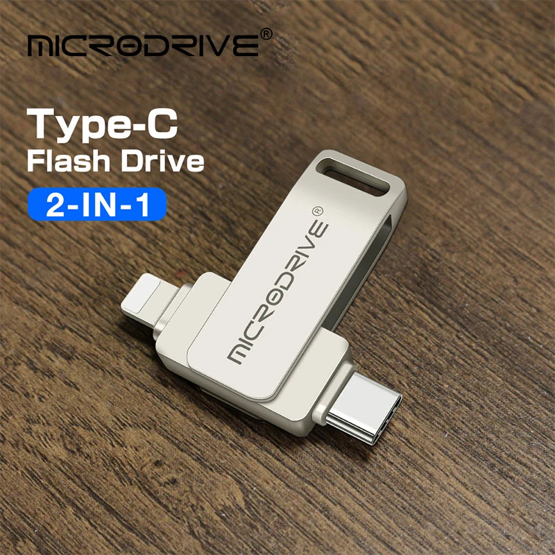 TYPE-C Flash Drive pendrive For iPhone /Plus/X/ipad Usb/Otg 2 in 1 Pen Drive For all iOS External Storage Devices/ cell phone