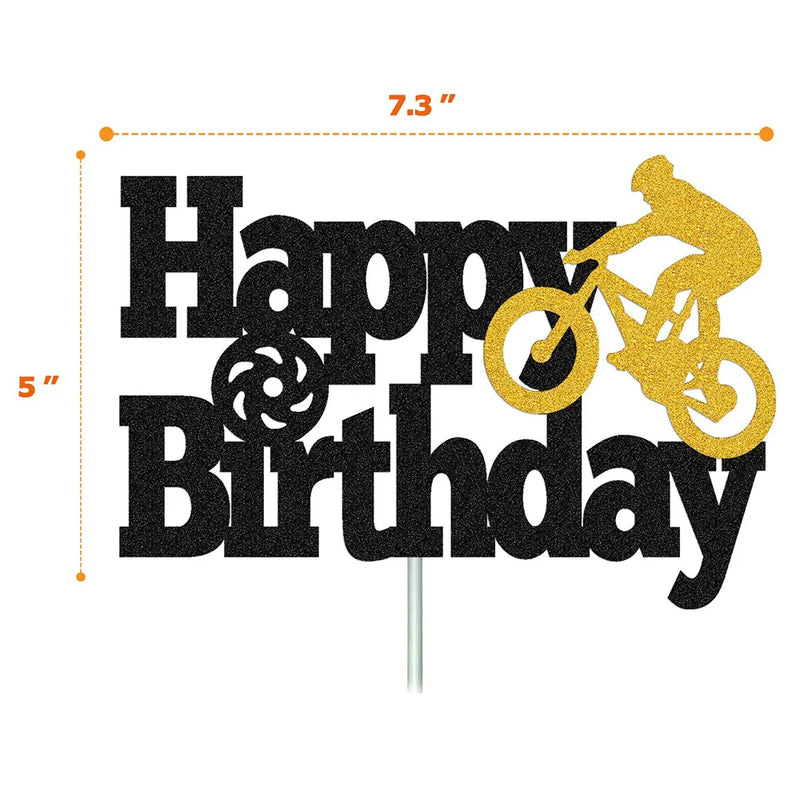 Bike Game Birthday Decorations Bicycle Garland Banner Cycling  Rider Cupcake Toppers Boy Birthday Baby Shower Party Decoration