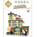 Creative Expert City Street View MOC XMORK 20114 City Restaurant Block Module Model 1489pcs Building Blocks Brick Puzzle Toys
