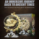 F5-I0003 Dinosaur Era Globe with Lighting Building Blocks Jurassic Tyrannosaurus Rex Skull Model STEM Toys for Kid Birthday Gift