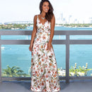 Summer New Women's Dress Long Sleeveless Printed Beach Tank Dress Fashionable European American Cross-border Style