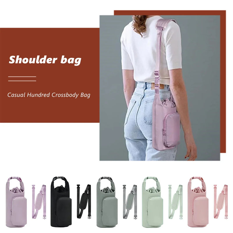 Water Bottle Holder with Strap Adjustable Strap Water Bottle Carrier with Handle Crossbody Water Bottle Bag for Hiking Camping