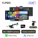 Junsun 10.26 "Wireless CarPlay Android Auto Car Radio 4K Dash Cam Rearview Camera Wifi GPS Navigation Dashboard Video Recorder