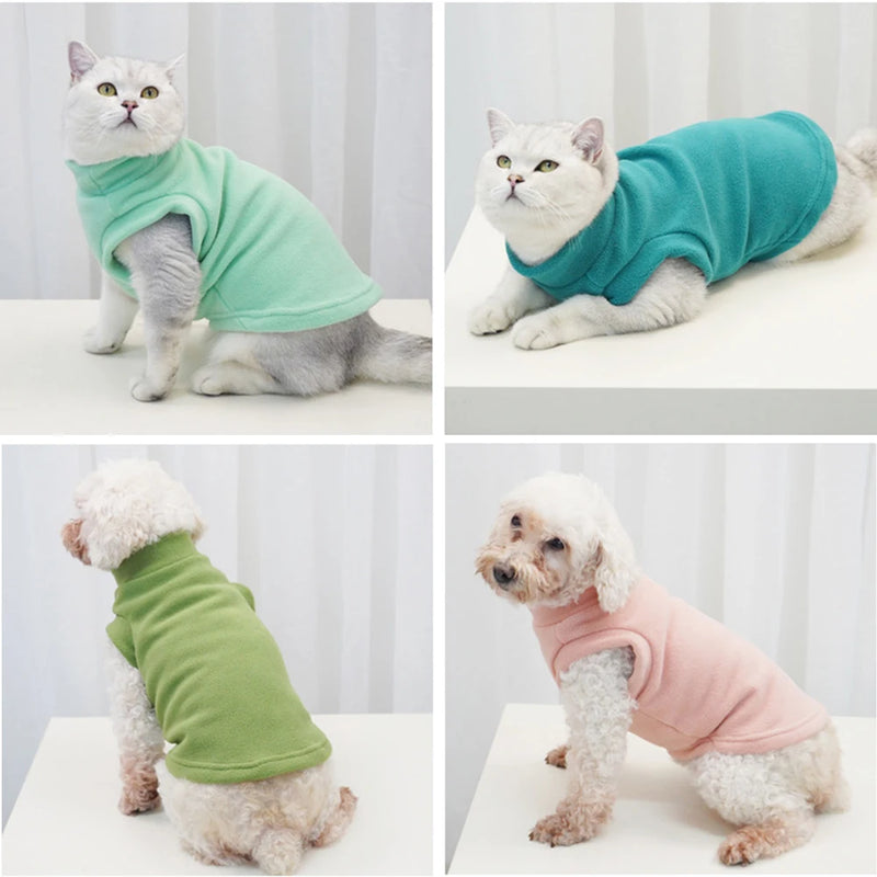 Fleece Cat Dog Jacket S to 8XL Spring Autumn Pet Clothes for Small Medium Large Dogs Puppy Big Dog Vest Kitten Pullovers Outfit