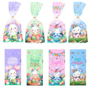 50/100pcs Easter Gift Bags Easter Candy Cookie Bags Rabbit Eggs Dessert Gift Packaging Pouches 2025 Happy Easter Party Supplies
