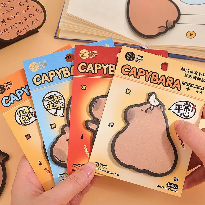 2024 Kawaii Capybara Bear Animals Memo Pad N Times Sticky Notes To Do List Planner Sticker Notepad Gift Stationery Decor